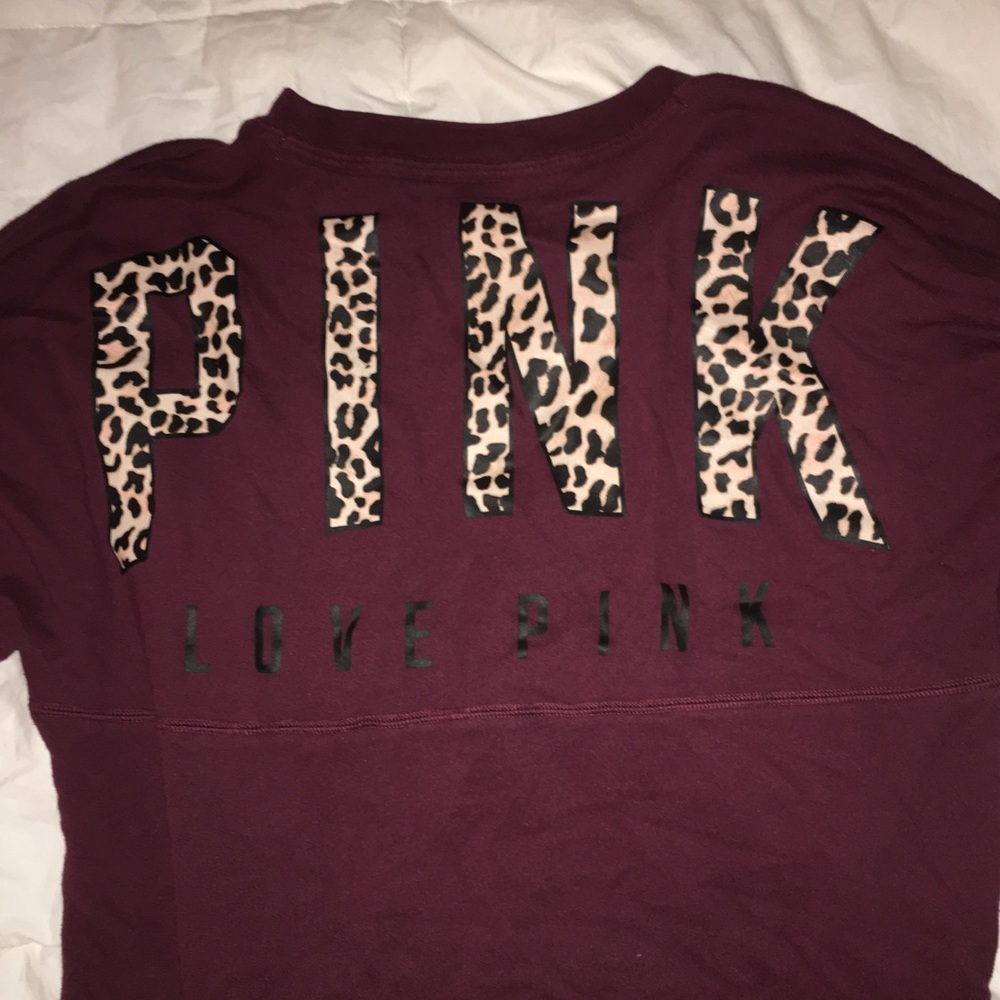 PINK Maroon Leapord Print Pullover